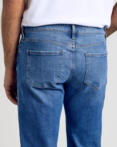 Straight Low-Stretch Jeans  - Medium Indigo Wash