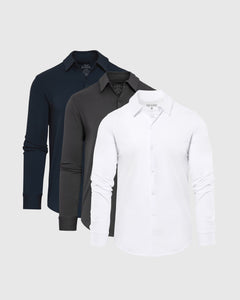 True ClassicThe Base Long Sleeve Button Up 3-Pack