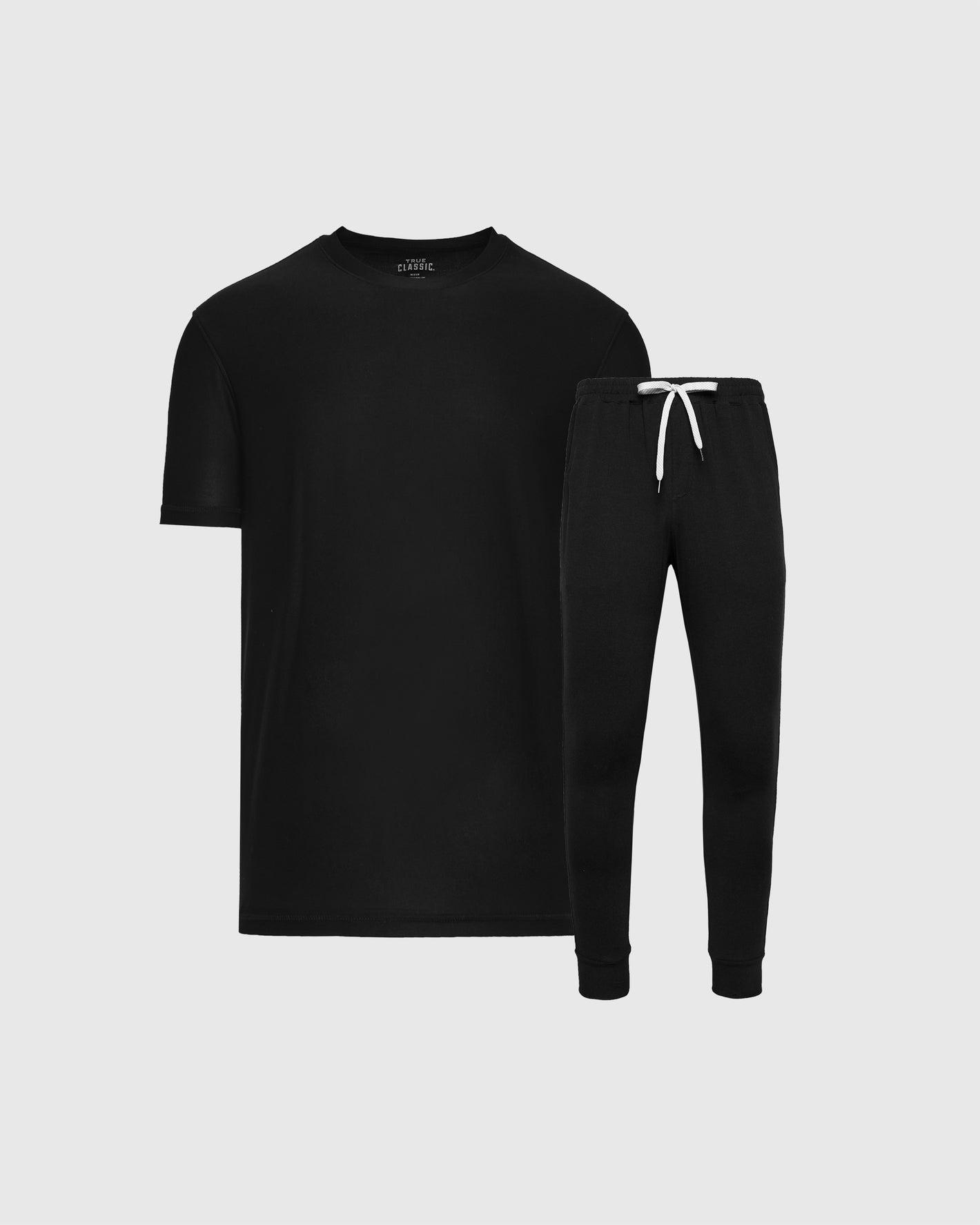 Black Active Crew and Jogger 2-Pack: black T-shirt and joggers set.