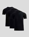 Black Active V-Neck 3-Pack showcasing plain short-sleeve tees.