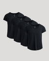 Womens Black Relaxed Slub V-Neck Tee 4-Pack displayed against a neutral backdrop.