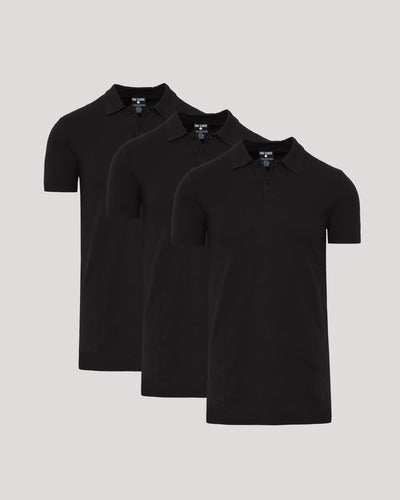 Black Tall Dressy Polo 3-Pack