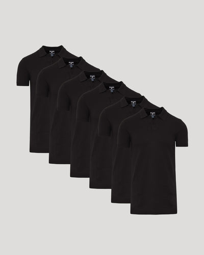 Black Tall Dressy Polo 6-Pack