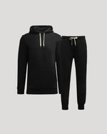 Sudadera con capucha y pantalones deportivos negros de polar alto (paquete de 2)