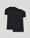 Black Tall Premium Pima V-Neck 2-Pack, extra length, tailored fit.