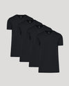 Black Tall Premium Pima V-Neck 4-Pack featuring four sleek, tailored T-shirts.