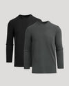 Black & Carbon Tall Heavyweight Long Sleeve Pocket Crew 2-Pack shirts.