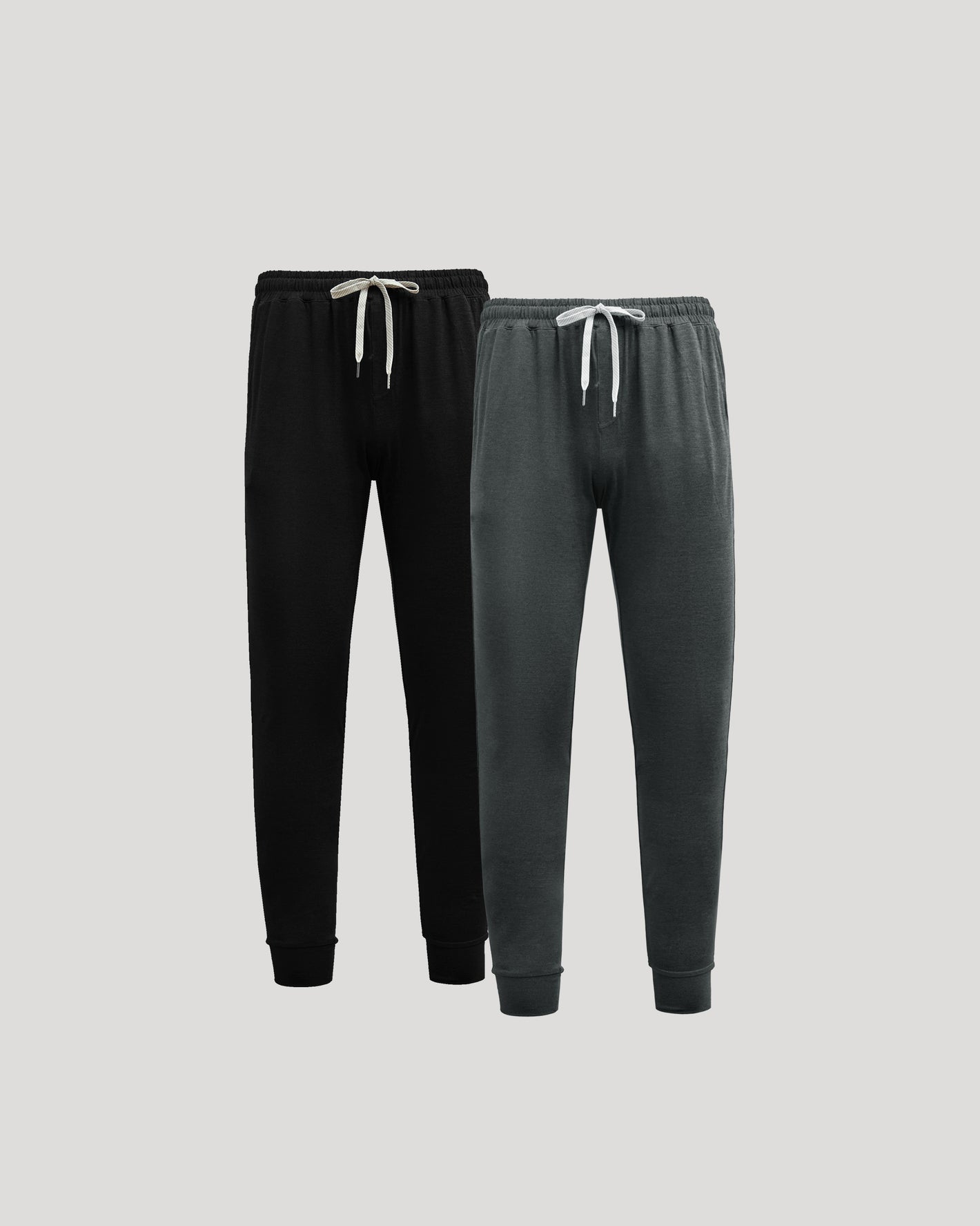Black & Charcoal Heather Gray Tall Active Joggers 2-Pack with drawstrings.