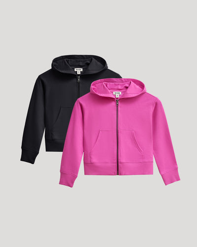 Girls Cropped Zip Hoodie