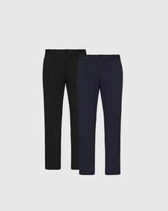 True ClassicBlack & Navy Straight Twill Chino 2-Pack