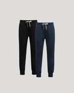 Black & Navy Tall Fleece French Terry Joggers 2-Pack
