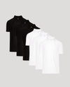 Black & White Active Polo 6-Pack, short-sleeved, button-up shirts.