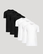 Black & White Tall Active Crew 6-Pack