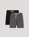 Black and Carbon Active Quick Dry Shorts with Liner 2-Pack displayed flat.