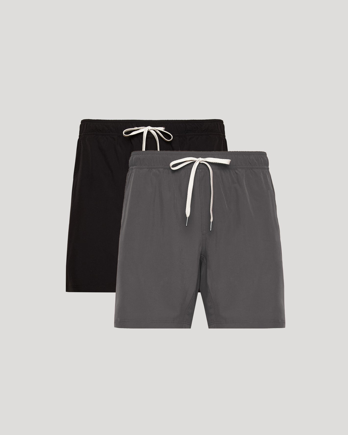 Black and Carbon Active Quick Dry Shorts with Liner 2-Pack displayed flat.