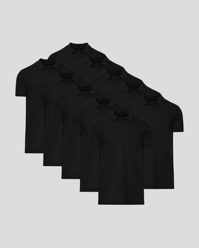 All Black Tall Classic Polo 10-Pack