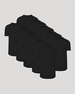 All Black Curved Hem Classic Crew Neck 10-Pack