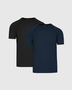 True ClassicBlack & Navy Active Mesh Crew 2-Pack