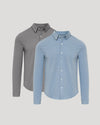 Oak & Blue Standard Long Sleeve Modern Knit Oxford 2-Pack shirts.