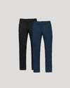 Navy & Black Straight Chino Pants 2-Pack on gray background.