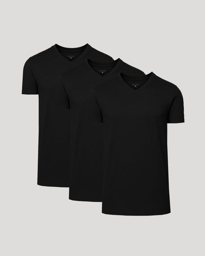 Black Short Sleeve Tall Classic V-Neck 3-Pack