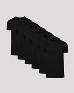 Black Short Sleeve Tall Classic V-Neck 6-Pack