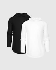 True ClassicBlack & White Active Long Sleeve Hoodie 2-Pack