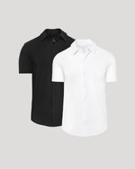 Black & White Short Sleeve Comfort Knit Shirt 2-Pack