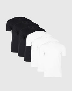 True ClassicBlack & White Short Sleeve Crew Neck 6-Pack