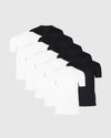 Black and White Crew Neck 10-Pack arranged in staggered overlap.
