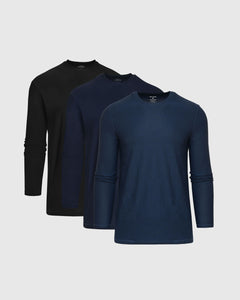 True ClassicBlue Hues Active Long Sleeve Crew 3-Pack