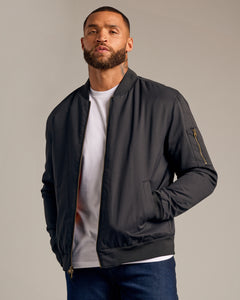 True ClassicBlack Bomber Jacket