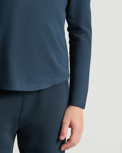 Boys' Classic Long Sleeve Curved Hem Crew Neck 3-Pack