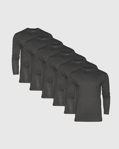 True ClassicCarbon Long Sleeve Crew Neck 6-Pack