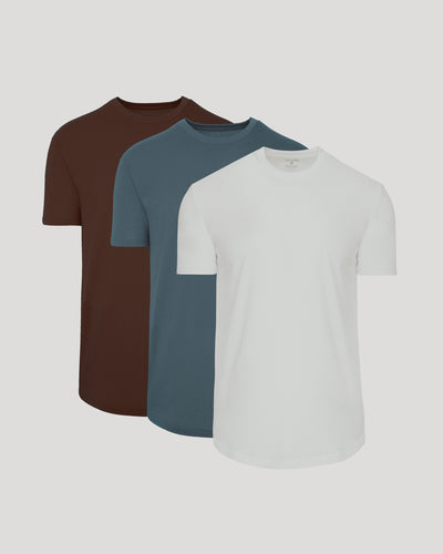 Seasonal Classic Curved Hem Crew Neck 3-Pack