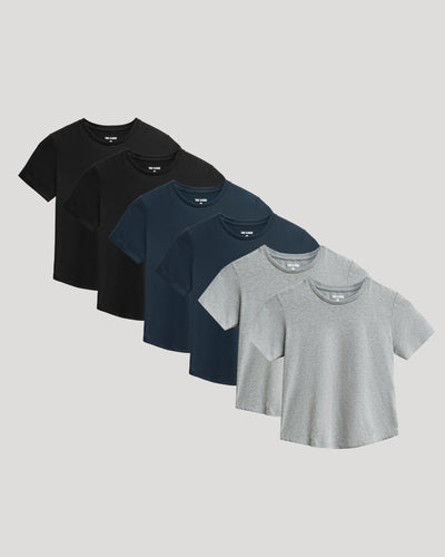 Boys' Classic Curved Hem Crew Neck 6-Pack
