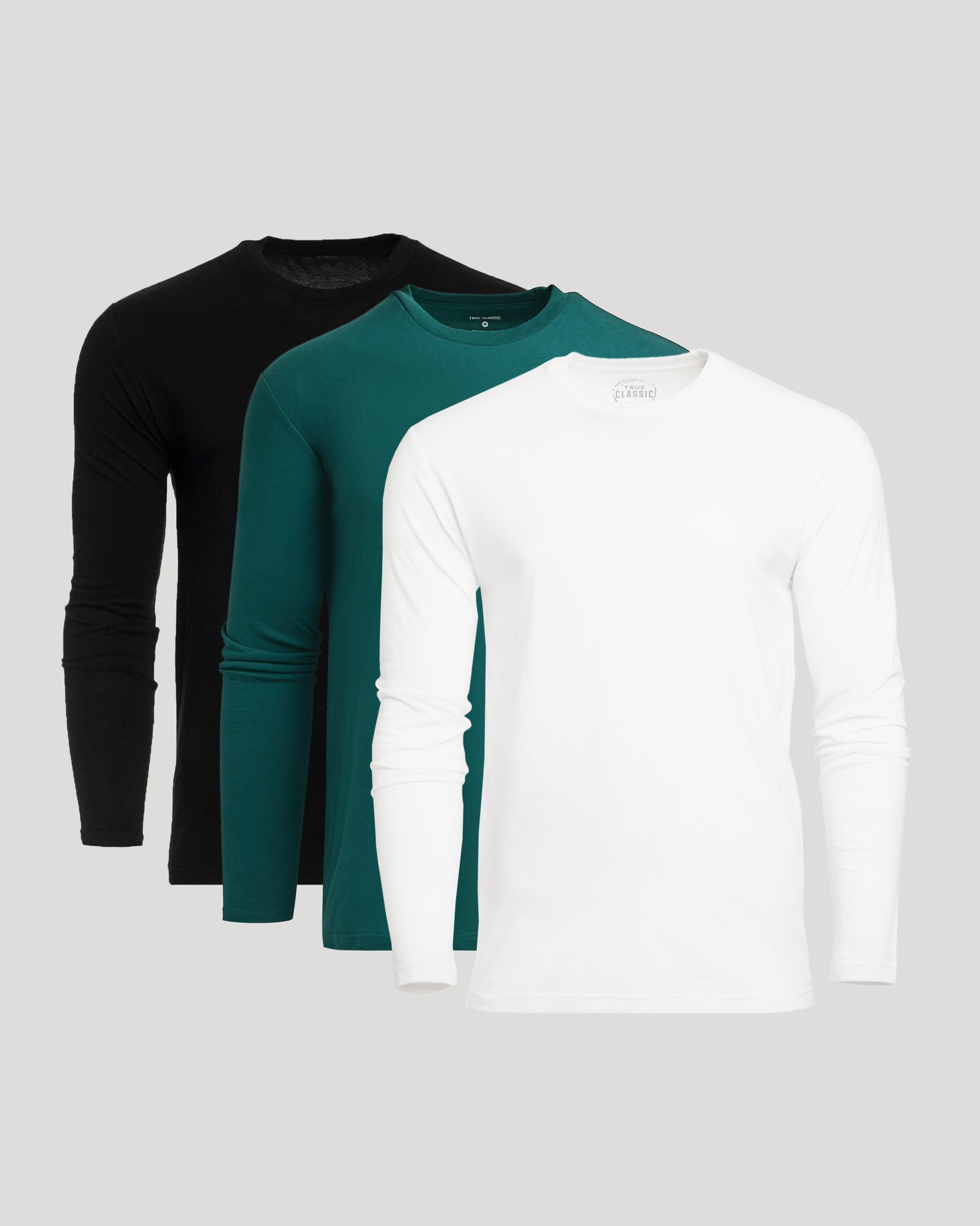 Classic Long Sleeve Crew 3-Pack displayed in layered arrangement.