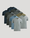 Classic V-Neck 10-Pack of men's fitted T-shirts in neutral tones.