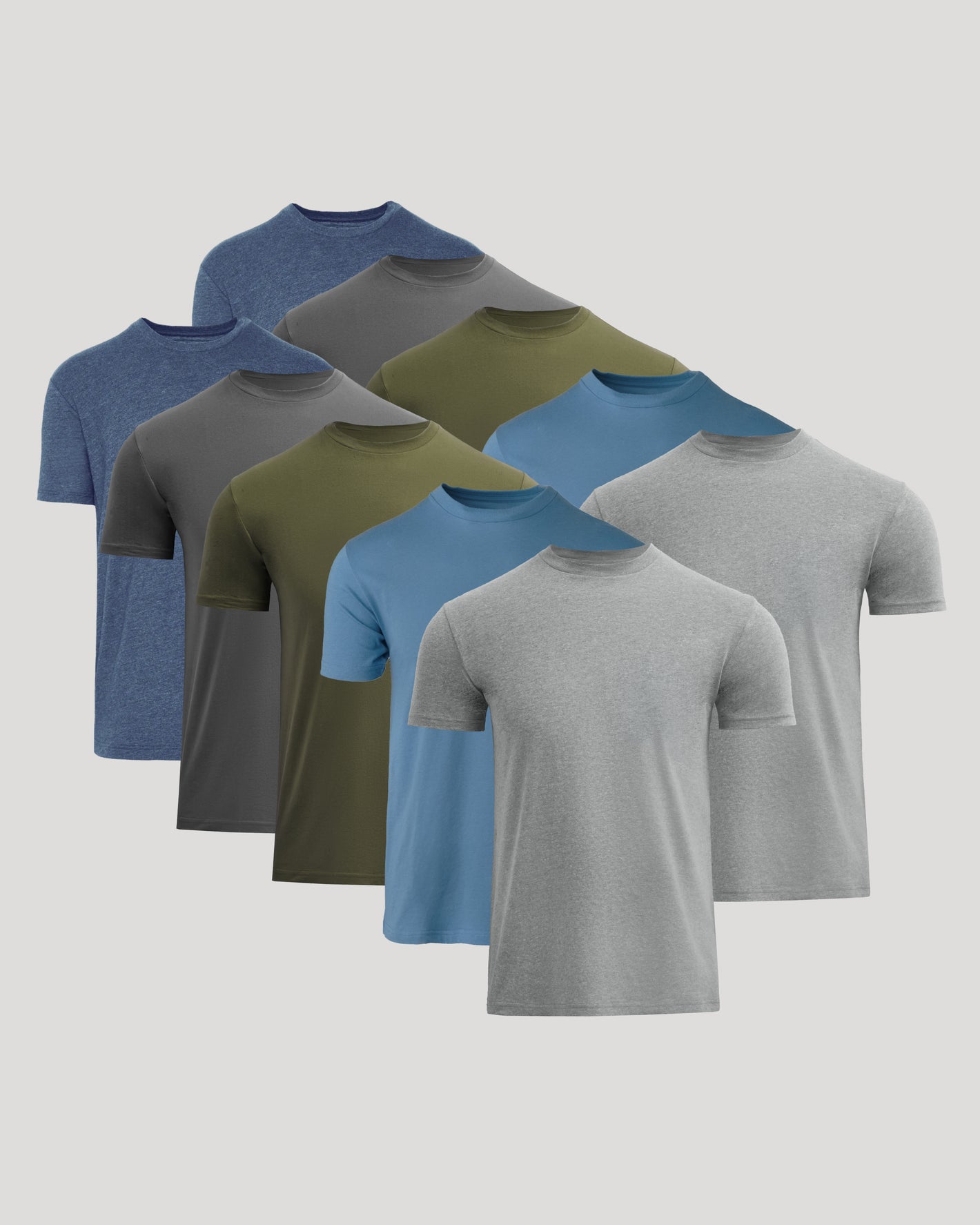Classic Crew 10-Pack of solid-colored short-sleeve crew-neck T-shirts.