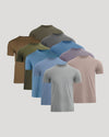 Seasonal Classic Crew 10-Pack of plain crew-neck T-shirts arranged neatly.