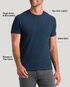 Classic Crews 10-Pack: Navy T-shirt on model, emphasizing fit and comfort.