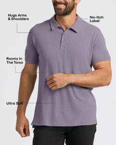 True ClassicPolo de manga corta Dark Heather Amethyst
