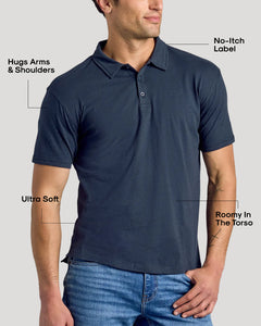 True ClassicMan wearing Classic Polo 6-Pack, highlighting fit and comfort features.