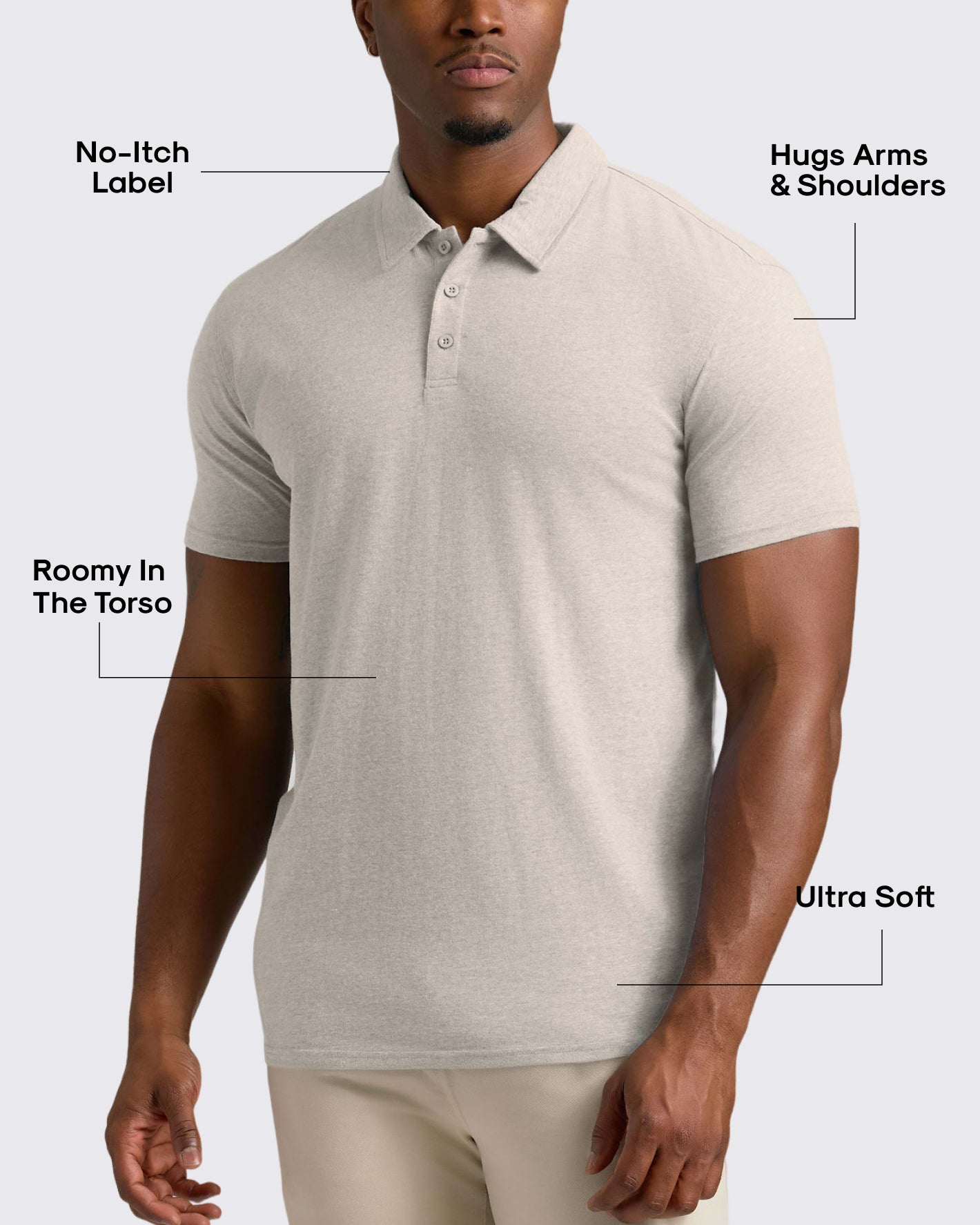 Oatmeal Short Sleeve Tall Polo
