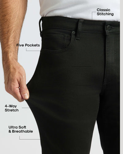 Straight High-Stretch Jeans - Black Wash