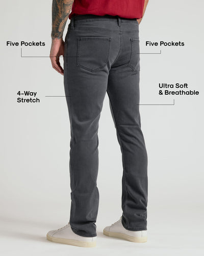 Straight High-Stretch Jeans - Gray Wash