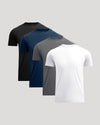 Core Premium Pima Crew 4-Pack, staggered display of durable tees.
