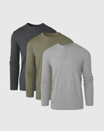 Classic Long Sleeve Henley 3-Pack