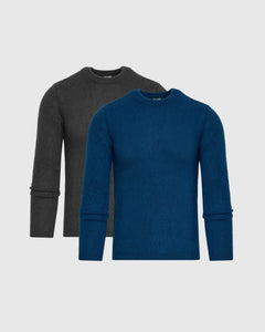 True ClassicDark Hues Marled Crew Neck Sweater 2-Pack