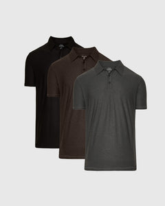 True ClassicDark Tone Active Polo 3-Pack